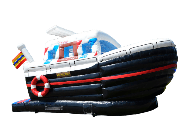 Springkussen in de vorm van een schip volledig maatwerk gemaakt